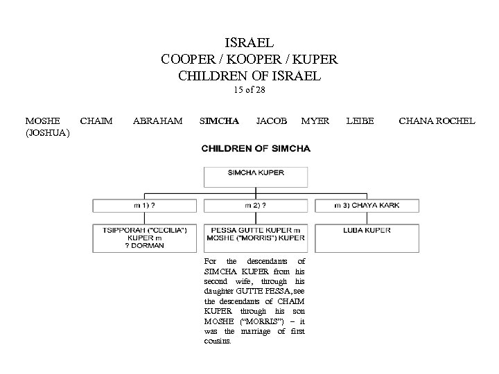 ISRAEL COOPER / KUPER CHILDREN OF ISRAEL 15 of 28 MOSHE (JOSHUA) CHAIM ABRAHAM