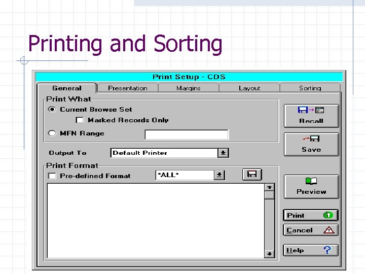 Printing and Sorting 