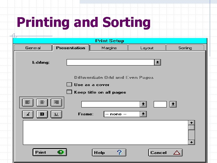 Printing and Sorting 