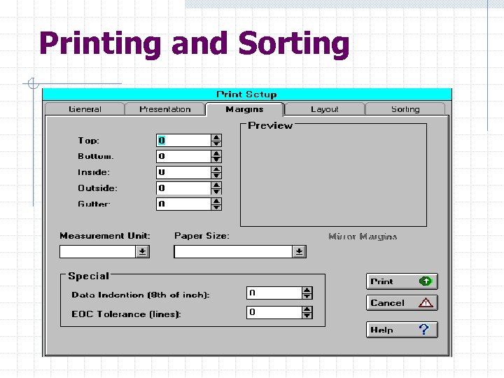 Printing and Sorting 