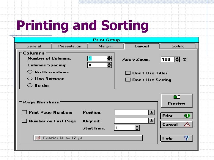 Printing and Sorting 