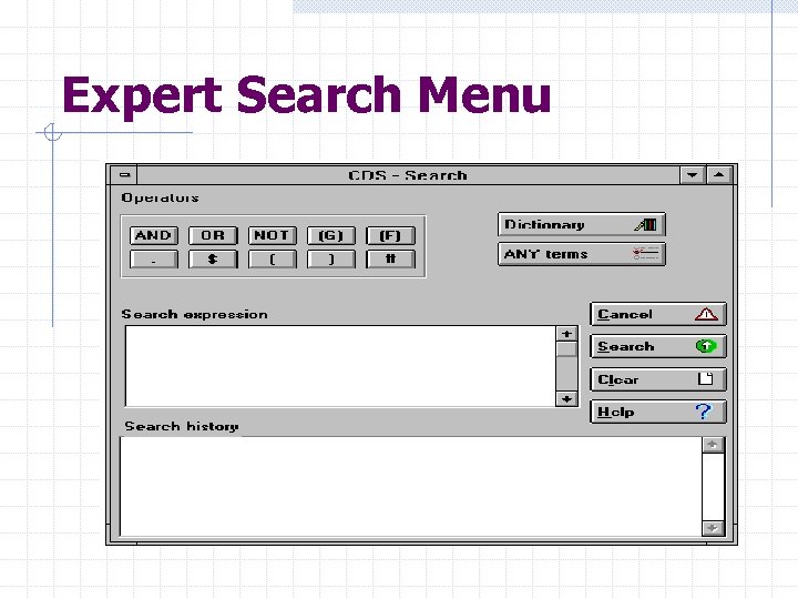 Expert Search Menu 