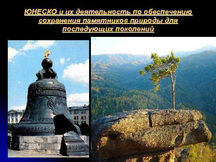 ЮНЕСКО и их деятельность по обеспечению сохранения памятников природы для последующих поколений 