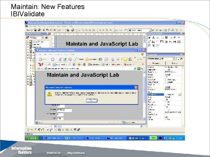 Maintain: New Features IBIValidate Copyright 2007, Information Builders. Slide 16 