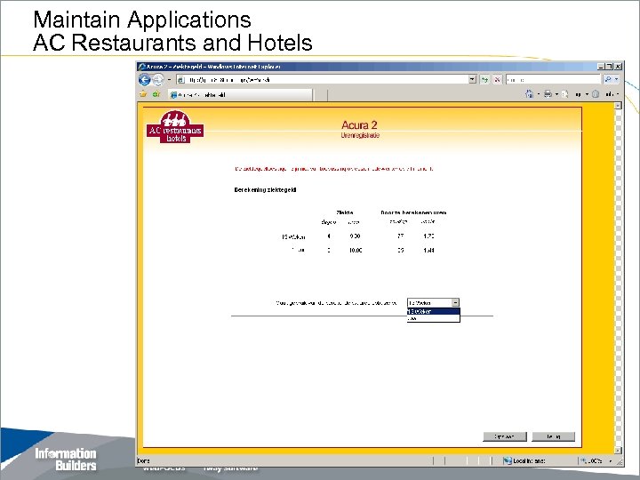 Maintain Applications AC Restaurants and Hotels Copyright 2007, Information Builders. Slide 24 