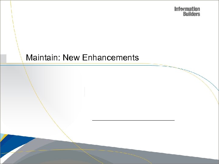 Maintain: New Enhancements Copyright 2007, Information Builders. Slide 8 