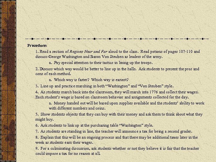 Procedure: 1. Read a section of Regions Near and Far aloud to the class.