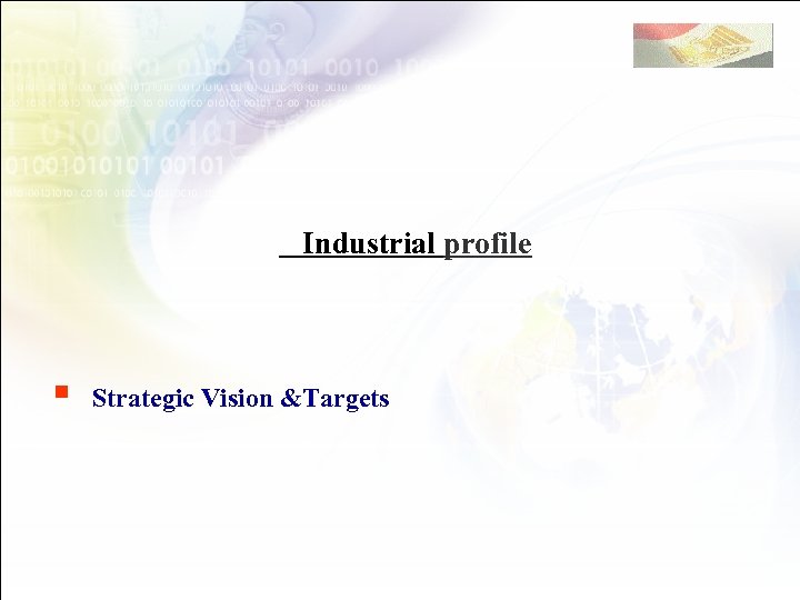  Industrial profile § Strategic Vision &Targets 