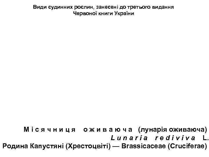Види судинних рослин, занесені до третього видання Червоної книги України М і с я
