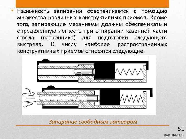 Запирание канала при выстреле. Механизмы запирания и отпирания канала ствола. Запирающий механизм стрелкового оружия. Типы запирающих механизмов в огнестрельном оружии.