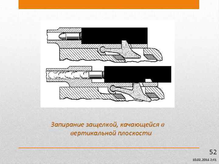 Запирание защелкой, качающейся в вертикальной плоскости 52 10. 02. 2018 2: 41 