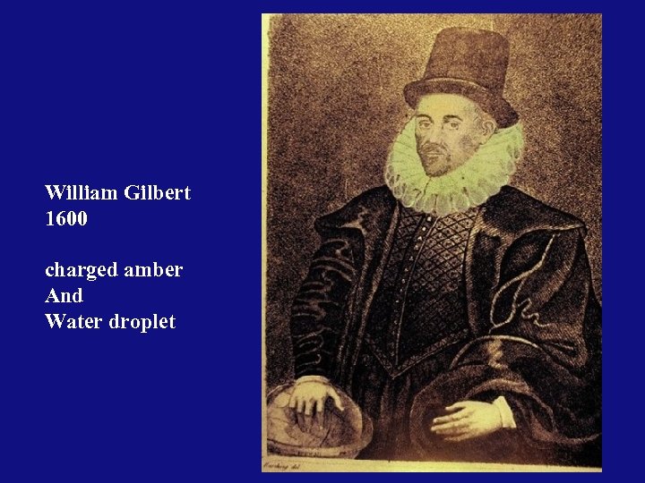 William Gilbert 1600 charged amber And Water droplet 3 