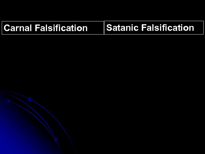 Carnal Falsification Satanic Falsification 