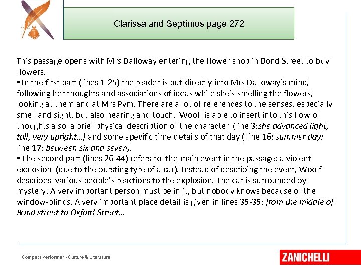 Jonathan Swift Clarissa and Septimus page 272 This passage opens with Mrs Dalloway entering