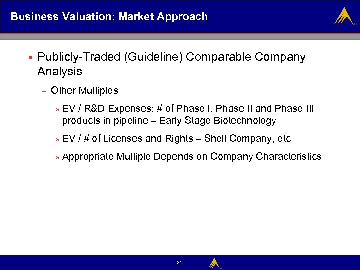 Business Valuation: Market Approach § Publicly-Traded (Guideline) Comparable Company Analysis – Other Multiples »