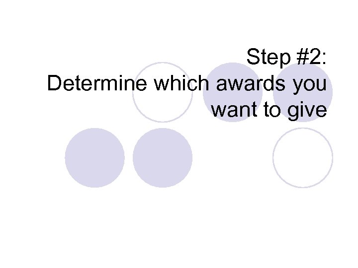 Step #2: Determine which awards you want to give 