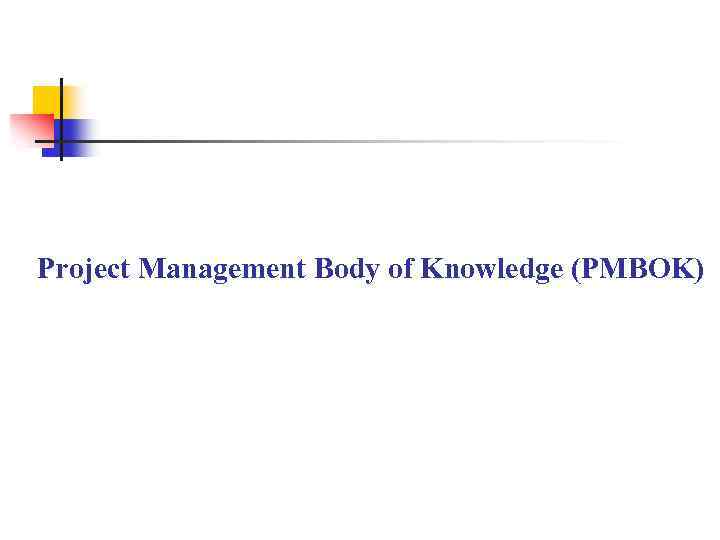 Project Management Body of Knowledge (PMBOK) 