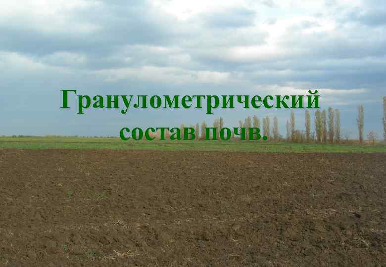 Гранулометрический состав почв. 