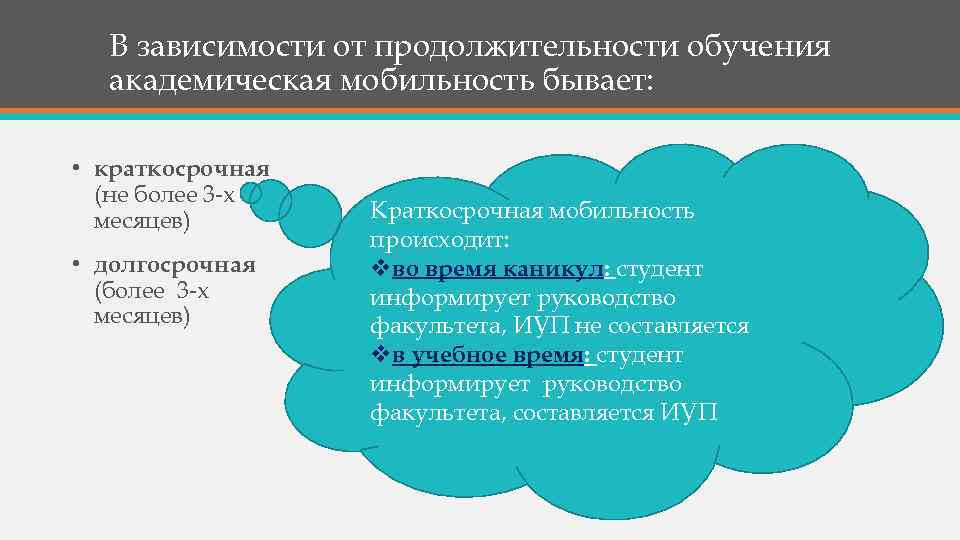 В зависимости от длительности проекты бывают краткосрочные среднесрочные и долгосрочные