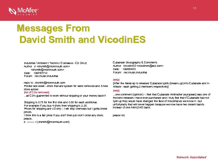 11 Messages From David Smith and Vicodin. ES Industrial / Ambient / Techno /