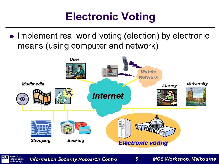 Electronic Voting l Implement real world voting (election) by electronic means (using computer and