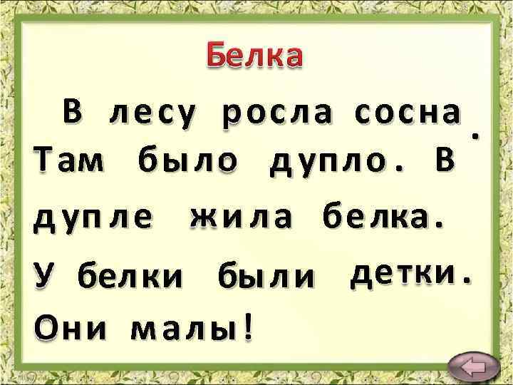В ле су осла сосна. ам б ы л д у п л о.