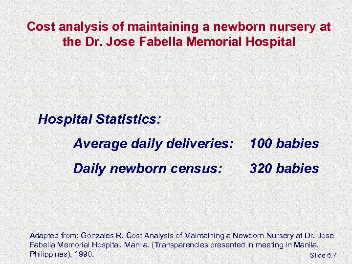 Cost analysis of maintaining a newborn nursery at the Dr. Jose Fabella Memorial Hospital