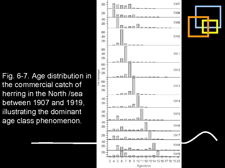 Fig. 6 -7. Age distribution in the commercial catch of herring in the North