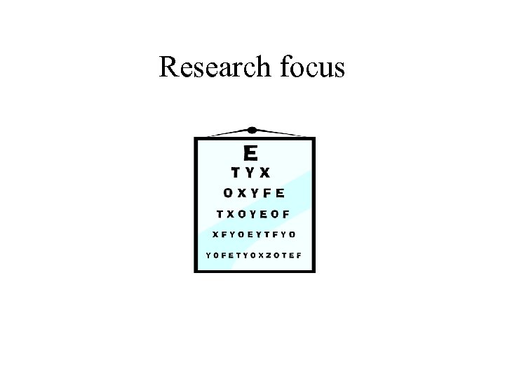 Research focus 