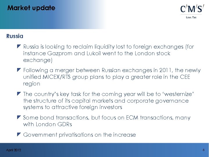 Market update Russia z Russia is looking to reclaim liquidity lost to foreign exchanges