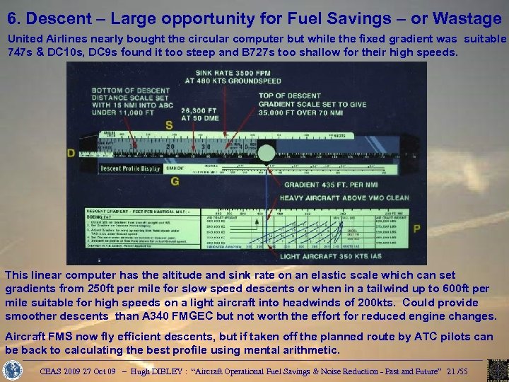 6. Descent – Large opportunity for Fuel Savings – or Wastage United Airlines nearly
