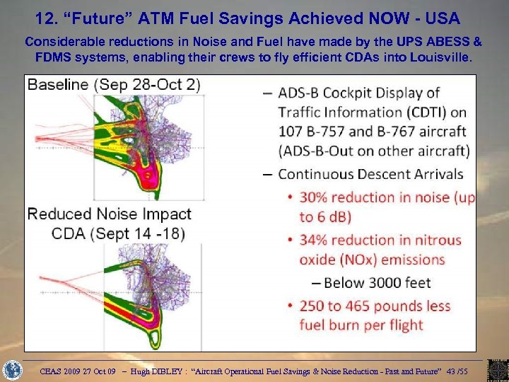 12. “Future” ATM Fuel Savings Achieved NOW - USA Considerable reductions in Noise and