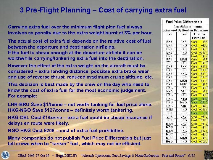 3 Pre-Flight Planning – Cost of carrying extra fuel Carrying extra fuel over the