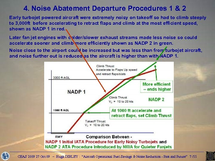 4. Noise Abatement Departure Procedures 1 & 2 Early turbojet powered aircraft were extremely