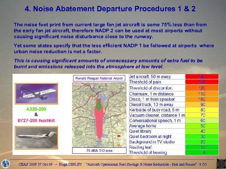 4. Noise Abatement Departure Procedures 1 & 2 The noise foot print from current