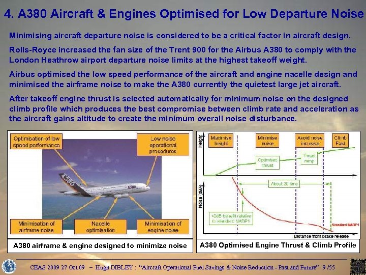 4. A 380 Aircraft & Engines Optimised for Low Departure Noise Minimising aircraft departure