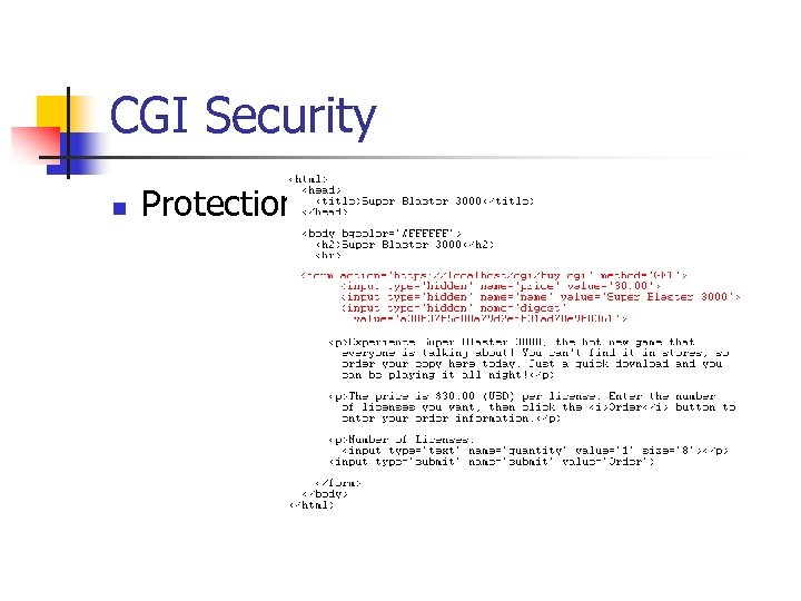 CGI Security n Protection Mechanism against alteration 