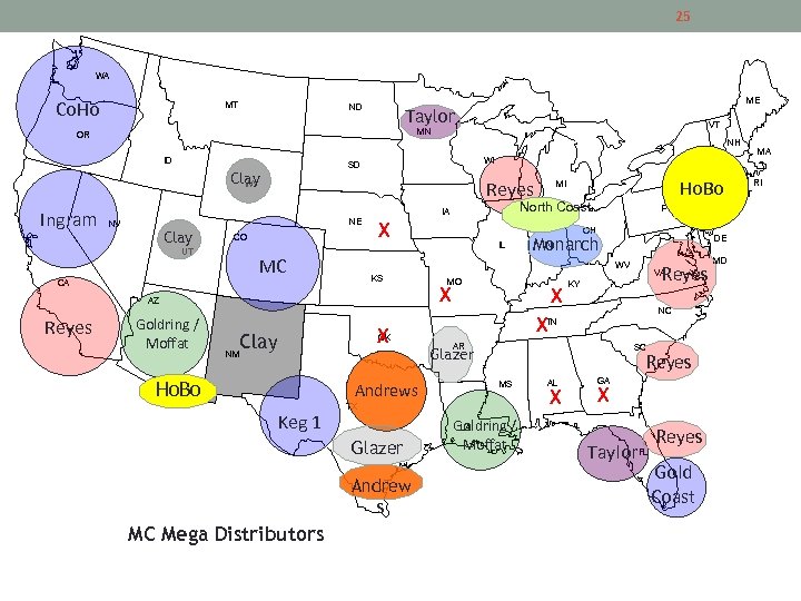 25 WA Co. Ho MT ME ND Taylor NH ID WI SD Clay WY
