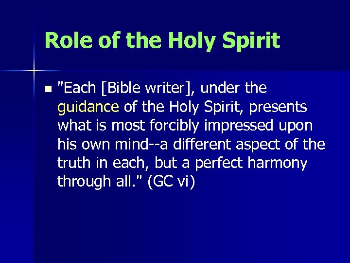Role of the Holy Spirit n 