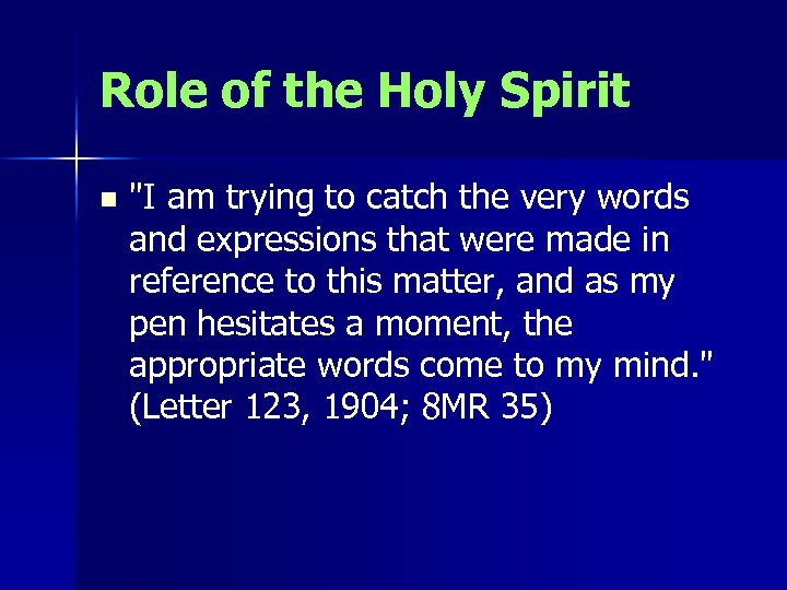 Role of the Holy Spirit n 