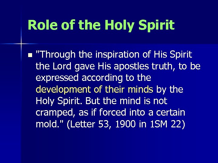 Role of the Holy Spirit n 