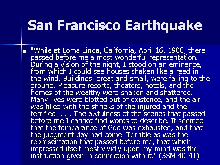 San Francisco Earthquake n 
