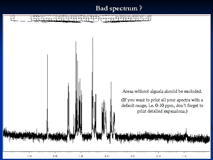 Bad spectrum ? Areas without signals should be excluded. (If you want to print