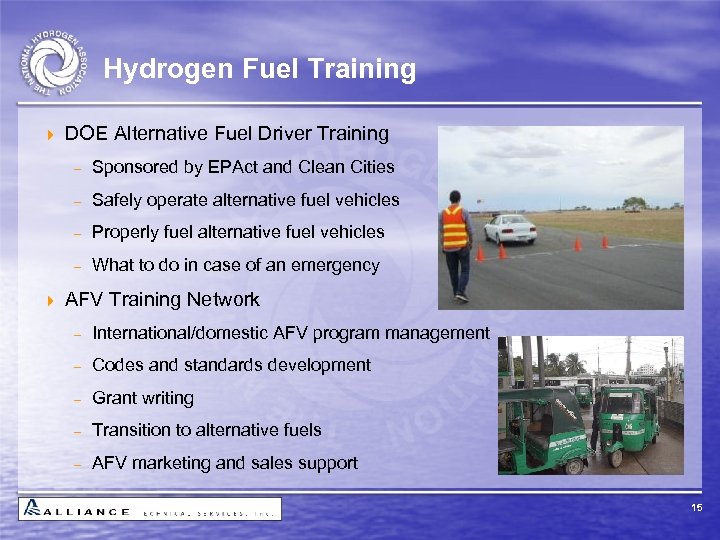 Hydrogen Fuel Training 4 DOE Alternative Fuel Driver Training - Safely operate alternative fuel