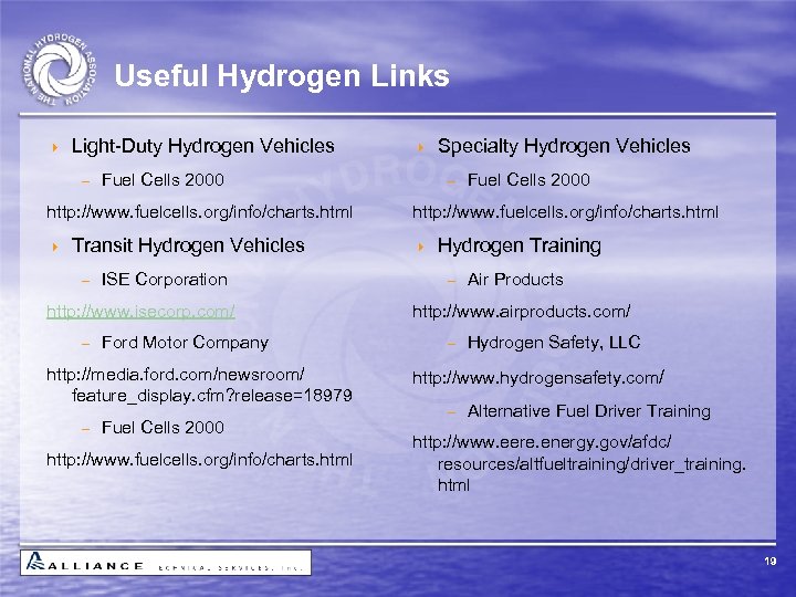 Useful Hydrogen Links 4 Light-Duty Hydrogen Vehicles - Fuel Cells 2000 http: //www. fuelcells.