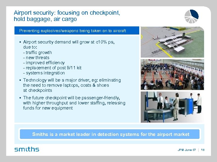 Airport security: focusing on checkpoint, hold baggage, air cargo Preventing explosives/weapons being taken on