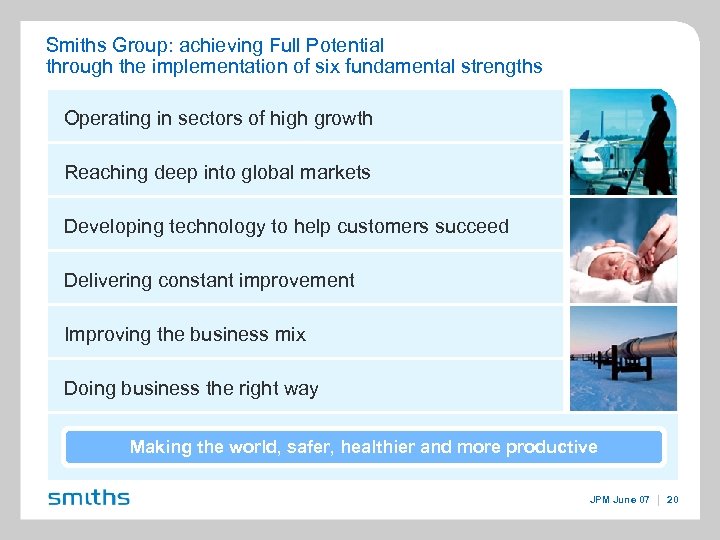 Smiths Group: achieving Full Potential through the implementation of six fundamental strengths Operating in