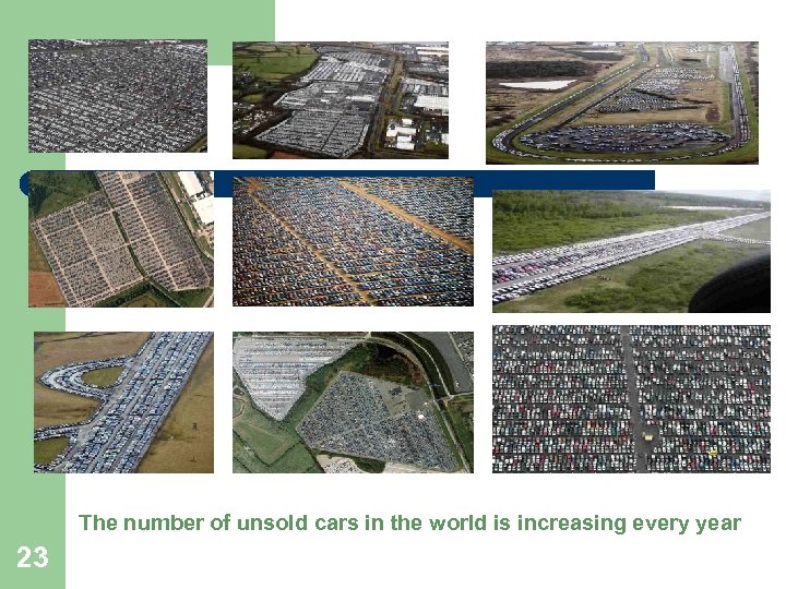 The number of unsold cars in the world is increasing every year 23 