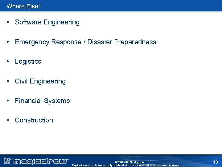 Where Else? • Software Engineering • Emergency Response / Disaster Preparedness • Logistics •