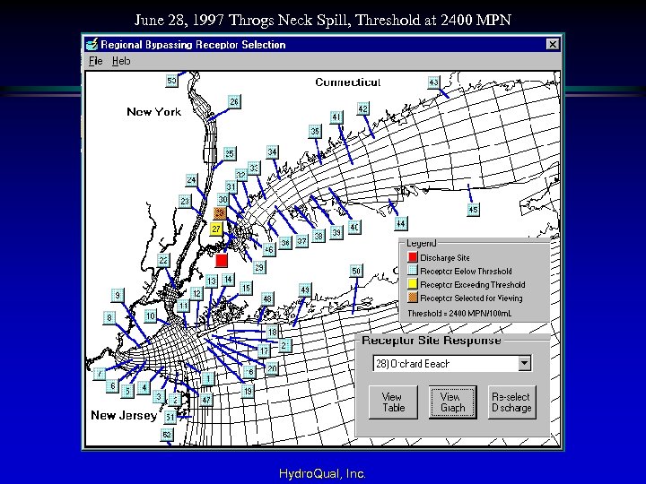 June 28, 1997 Throgs Neck Spill, Threshold at 2400 MPN Hydro. Qual, Inc. 